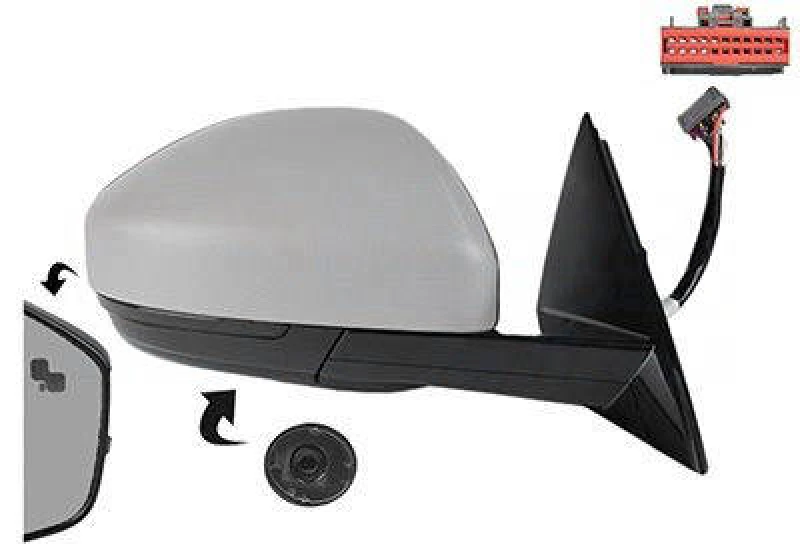 Image of VAN WEZEL 0266826 Wing mirror * HAGUS * Right, Prepared for Automatic Dimming, primed Outside Mirror (50)