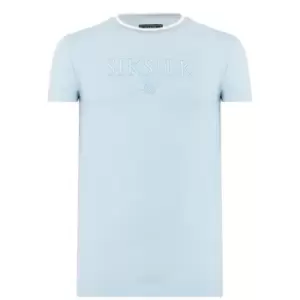 image of SikSilk Chest Logo T Shirt - Blue