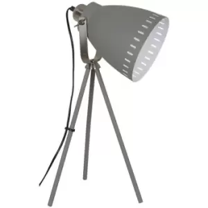 image of Italux Franklin - Industrial And Retro Floor Lamp Satin Grey 1 Light with Grey Shade, E27