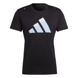 image of adidas Run Icons 3 Bar Logo T-Shirt Mens - Black