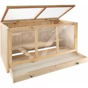 Image of Goldie hamster cage - gerbil cage, hamster house, wooden hamster cage - brown