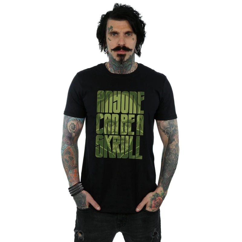 Image of Marvel Marvel Men Captain Anyone Can Be A Skrull T-Shirt in Black Size: Small Black S Male 5059276106973