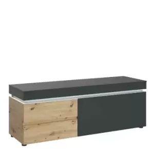 Image of Luci 1 Door 2 Drawer 150 Cm TV Unit (including LED Lighting) In Platinum And Oak Effect