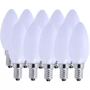 image of Harper Living 5 Watts E14 LED Bulb Opal Candle Cool White Dimmable, Pack of 10