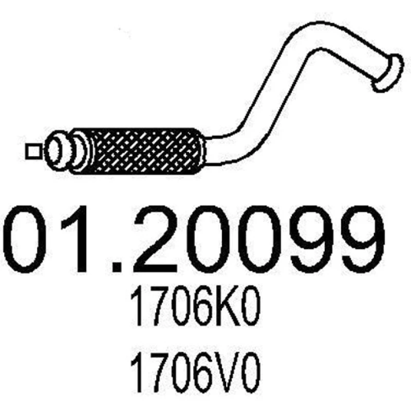 Image of MTS 01.20099 Exhaust Pipe Front, Length: 560mm Exhaust Pipe (17)