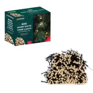 Image of Christmas Workshop 600 LED Battery operated Timer Lights - Warm White