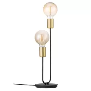 Image of Josefine Twin Light Table Lamp Mat Black, E27