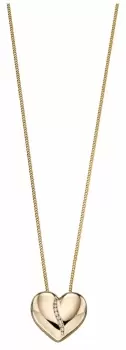 Image of Elements Gold GP2180 9k Yellow Gold Diamond Channel Heart Jewellery
