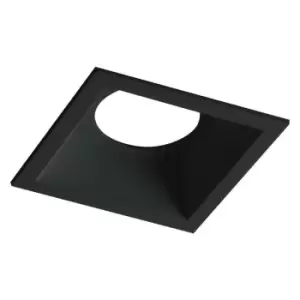 image of Netlighting Ayris Square Recessed Aluminium Downlight, Lamp Holder Included, Bla