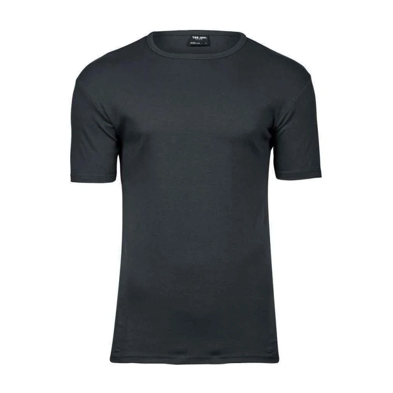 Image of TEE JAYS Mens Interlock T-Shirt in Dark Grey Size: Small Dark Grey Male S
