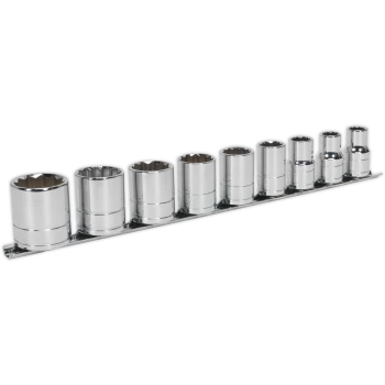 Image of Sealey 9 Piece 1/2" Drive Bi Hexagon Socket Set Whitworth 1/2"