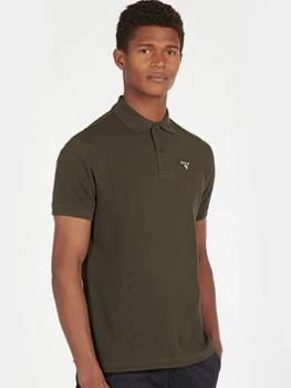 image of Barbour Sports Polo Shirt - Olive, Dark Olive Size M Men