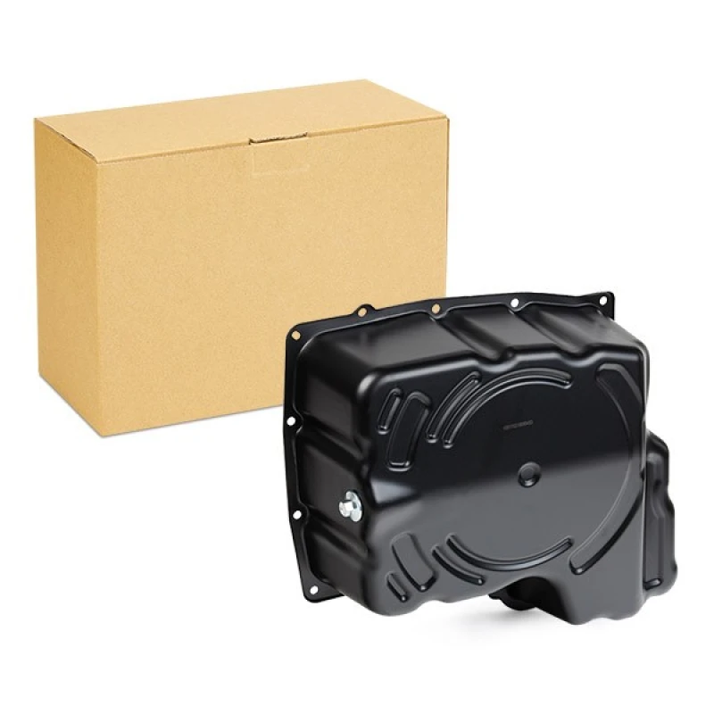 Image of RIDEX 592O0229 Oil Sump without oil sump gasket, Sheet Steel, with oil drain plug Oil Pan (592)