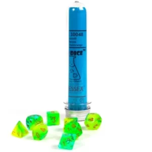 Image of Gemini Polyhedral Plasma Green-Teal/orange Luminary Lab 7-Die Set