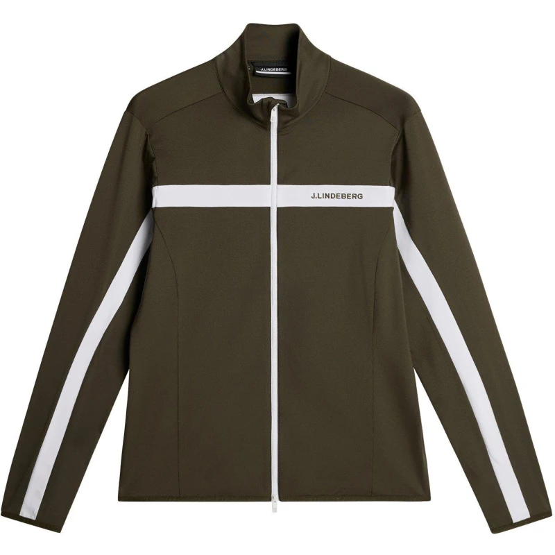 Image of J Lindeberg Golf Mens Jarvis Mid Layer Pullover Forest Green male Small
