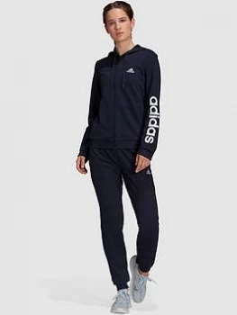 Image of adidas Essentials Linear Tracksuit - Navy/White, Size 2XL, Women