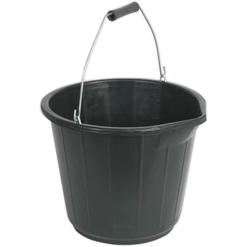 image of Sealey Polypropylene Plastic Bucket with Pouring Spout 14l Black