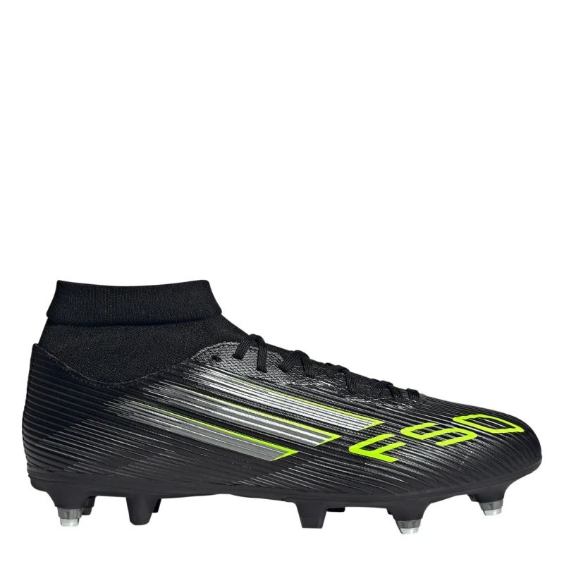 Image of adidas F50 League Adults Mid Soft Ground Football Boots Black/Lemon male 8 (42)