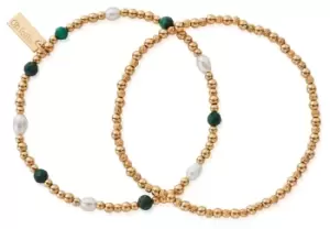 Image of ChloBo GBSETMRP Gold Magical Beauty Set Of 2 Pearl & Jewellery