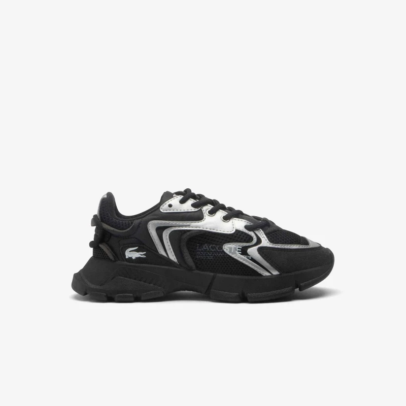 Image of Lacoste Black & silver l003 neo Youth trainers Black & Silver UK 5 (EU 38)