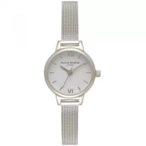 Image of Mini Dial White Silver Mesh Watch