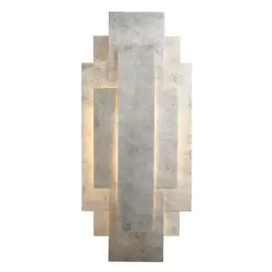 image of Forli 2 Light Wall Lamp Antique Silver Leaf