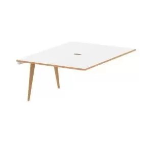 image of Oslo B2B Ext Kit White Frame Wooden Leg Bench Desk 1200 White With