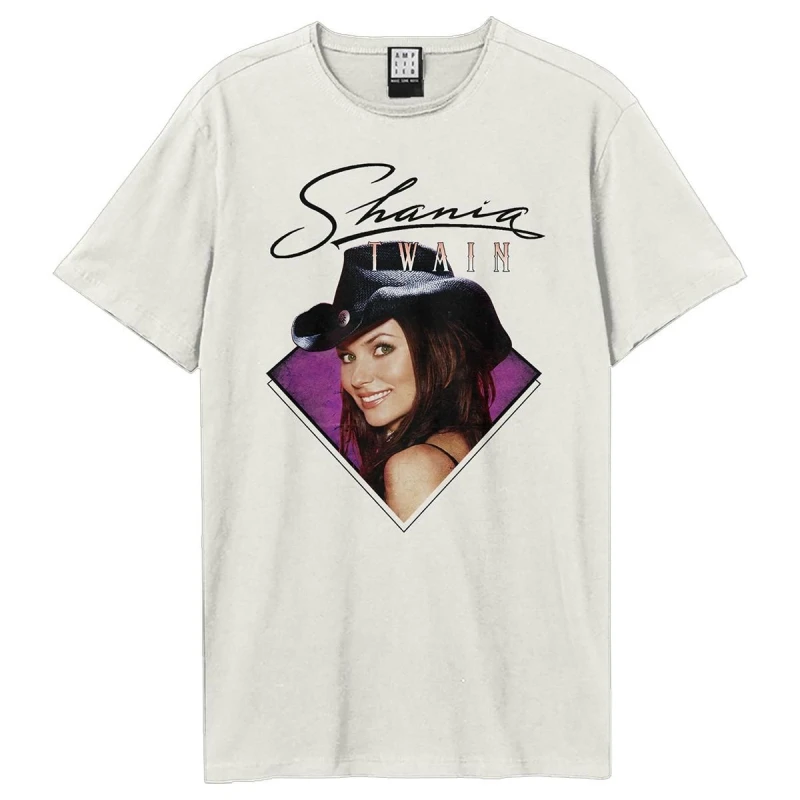Image of Amplified Amplified Men Face Shania Twain T-Shirt in White Size: 3X-Large White XXXL Male 5063806407638