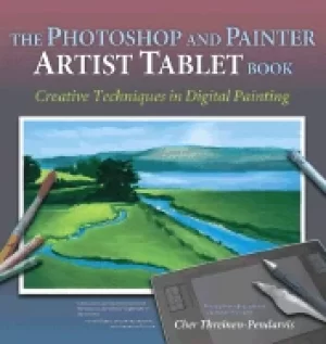 Image of photoshop and painter artist tablet book creative techniques in digital pai