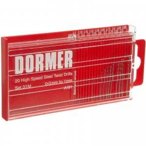 image of Dormer A191-31M 20 Piece HSS Jobber Drill Bit Set