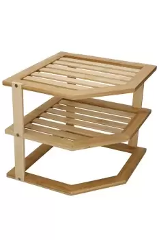 Bamboo Three Tier Kitchen Corner Storage Shelf