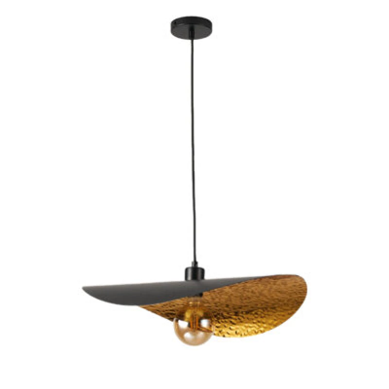 Image of Harper Living Pendant Light Fitting Black & Gold Finish, Adjustable Ceiling Pendant Lamp With E27 Holder, Hanging Light