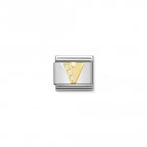 Image of Composable Classic Letters Gold Cubic Zirconia V Link 030301/22