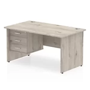 Image of Dynamic Computer Desk Evolve Plus MIRDP16FP3GRY Rectangular MFC 1400 mm x 1600 mm x 730 mm WALNUT