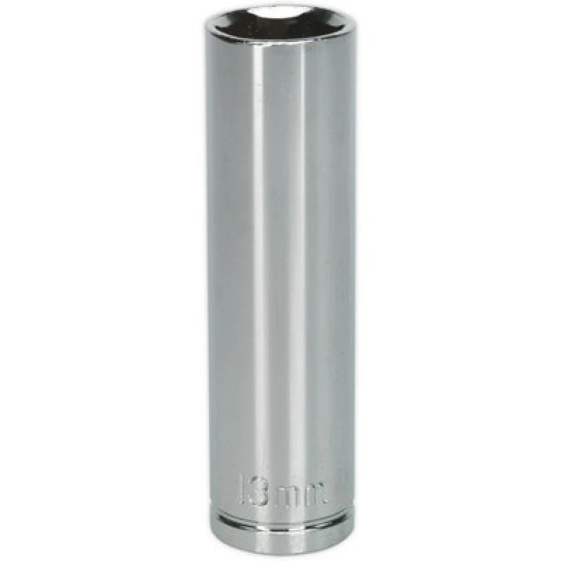 Image of Loops 13mm Chrome Plated Deep Drive Socket - 3/8" Square Drive High Grade Carbon Steel Metallics