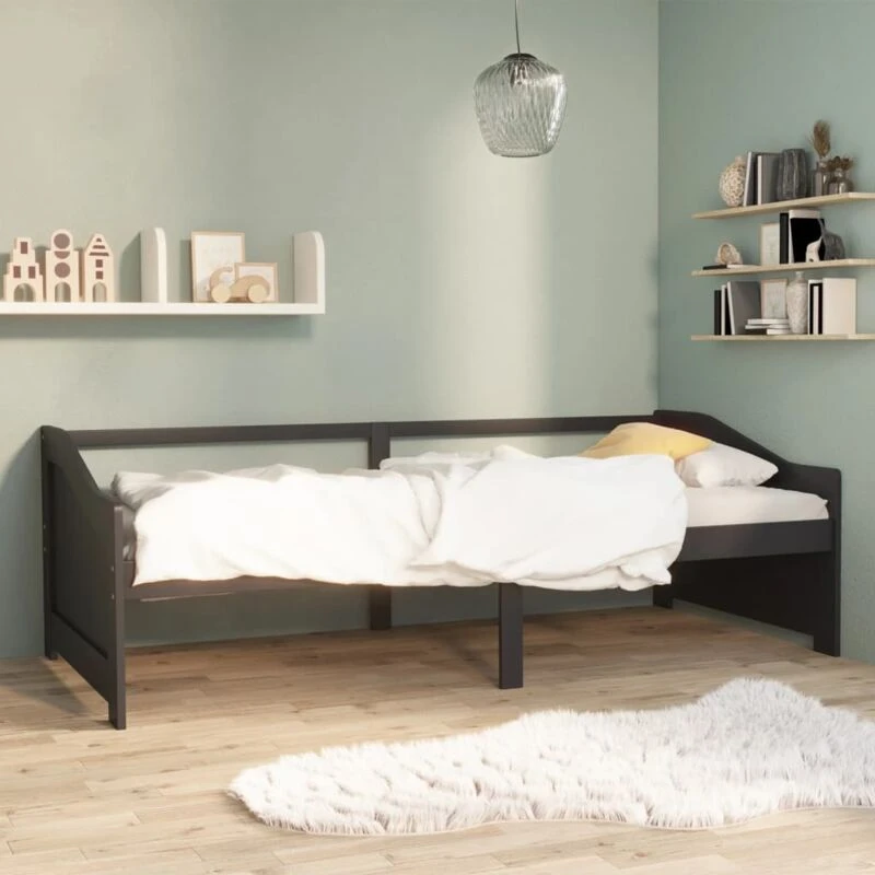 Image of Vidaxl 3-seater Day Bed Dark Grey Solid Pinewood 90X200 Cm, Grey 322168