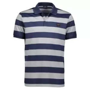 image of Paul And Shark Paul and Shark Stripe Polo Shirt Mens - Grey