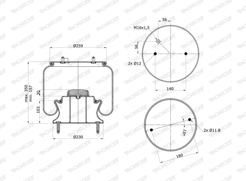 Image of MONROE Boot, air suspension MONROE ASP4125