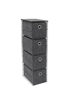 Shadow 4 Drawer Narrow Fabric Storage Tower