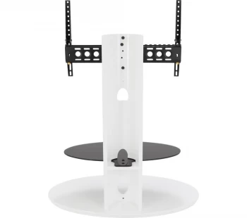 image of Chepstow Affinity Oval Pedestal TV Stand 930 Gloss White / Black Glass