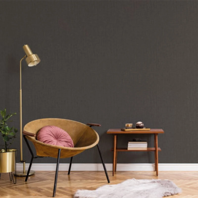 Image of Galerie Luxe Dark Grey Texture Effect Plain Smooth Wallpaper