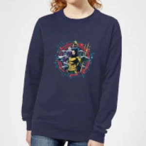 Image of Aquaman Circular Portrait Womens Sweatshirt - Navy - L