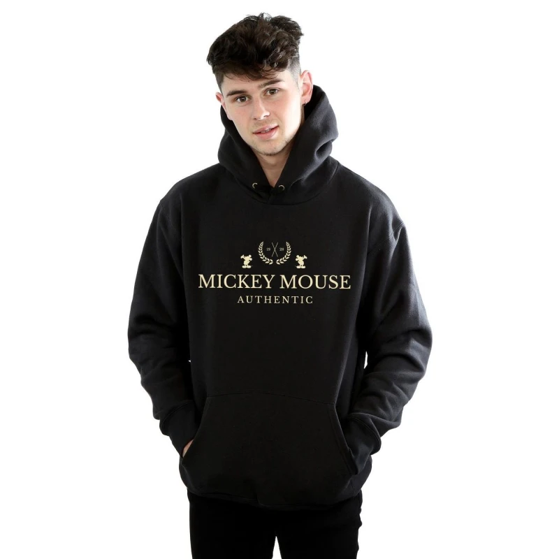 Image of Disney Men Mickey Mouse Authentic Hoodie in Black Size: Small Black S Male 5059568151582