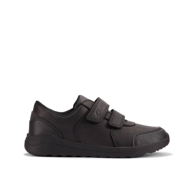 Image of Clarks Daze Step 2 Kid Black Leather Shoes Black