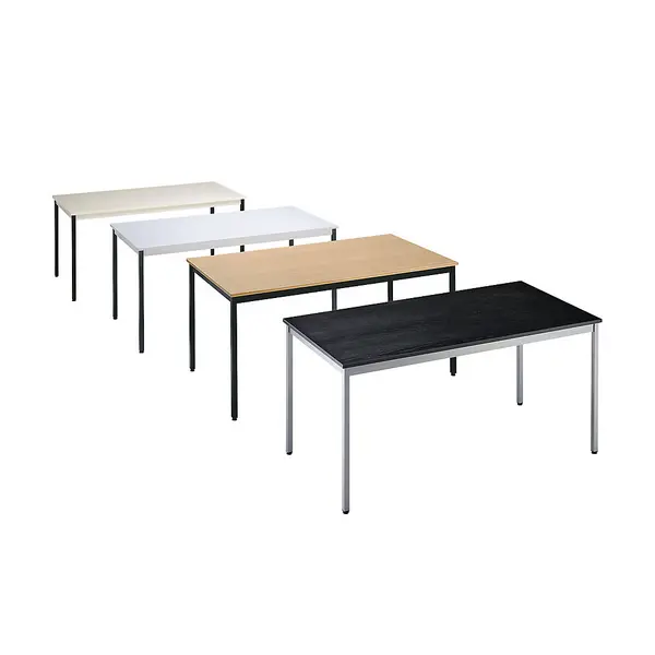Image of eurokraft basic rectangular, HxWxD 740 x 700 x 600 mm, rectangular, HxWxD 740 x 700 x 600 mm, ash finish top in black, white aluminium frame