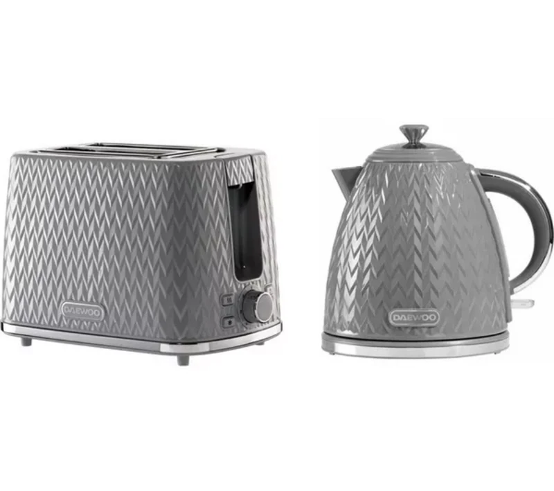 Image of Daewoo SDA1871GE Argyle 1.7L Jug Kettle & 2 Slice Toaster Set