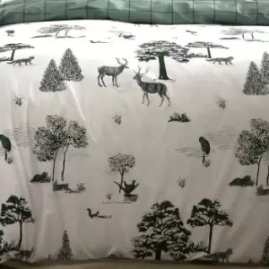Image of Portfolio Home Winter Toile Green Single Duvet Cover Set Bedding Bed Set Bed Linen - Green
