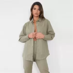 image of Missguided Oversized Shirt - Green