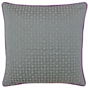 image of Riva Paoletti Pimlico Cushion Cover (45x45cm) (Silver/Magenta) - Silver/Magenta