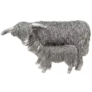 Image of Silver Highland Coo & Calf Large